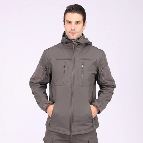 Giacca a vento tattica uomo soft shell giacca esercito jacket cappuccio tempo libero ~ - Foto 22 di 65