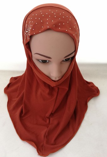 Kids Girls Islamic Muslim Rhinestone Head Scarf Prayer Hijab Scarf Headwear 2-6Y - Picture 25 of 62