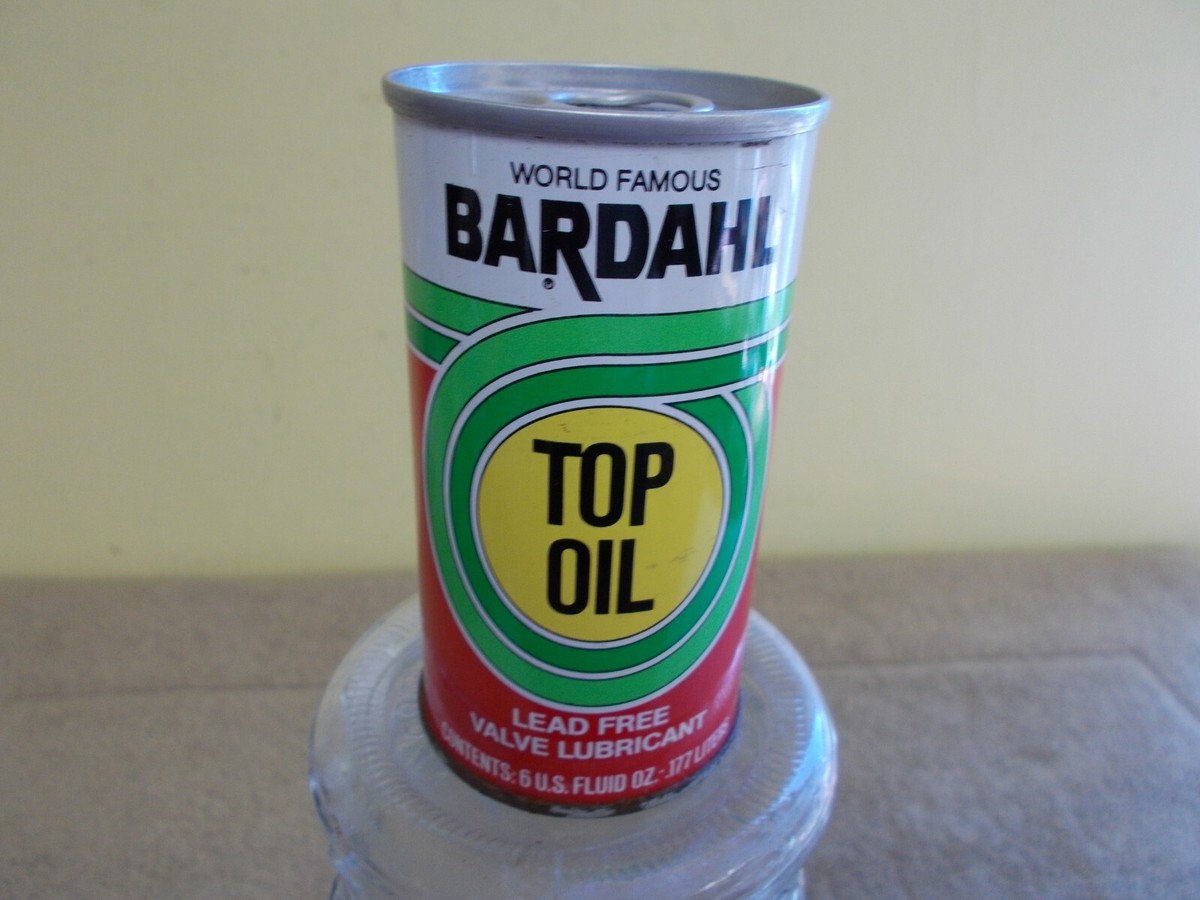 VINTAGE BARDAHL TOP OIL UNOPENED METAL CAN GAS OIL SIGN  display picture 1