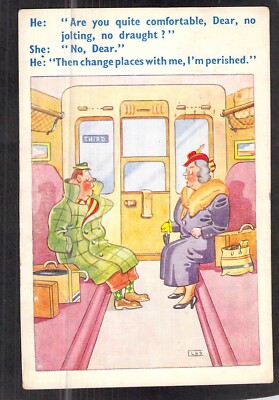 C5461 Humour Are you Quite comfortable FLKS #7065 PU1953 vintage postcard