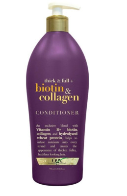 2 PACK OGX Thick & Full Biotin & Collagen Conditioner, Bottle w/ Pump, 25.4oz