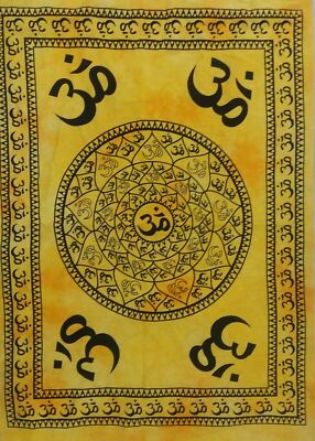 Mandala OM Chakra Reine Baumwolle Wohndeko Wandbehang Indischer Wandteppich P...
