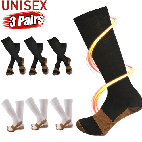 Compression Stockings 3 Pairs Womens Men Knee High Running Medical 20-30 mmHG - Bild 2 von 18