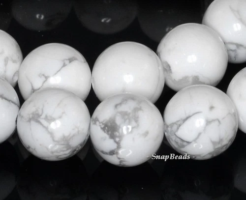 WHITE TURQUOISE HOWLITE GEMSTONE GRADE A ROUND 8MM LOOSE BEADS 7inch - Picture 1 of 4