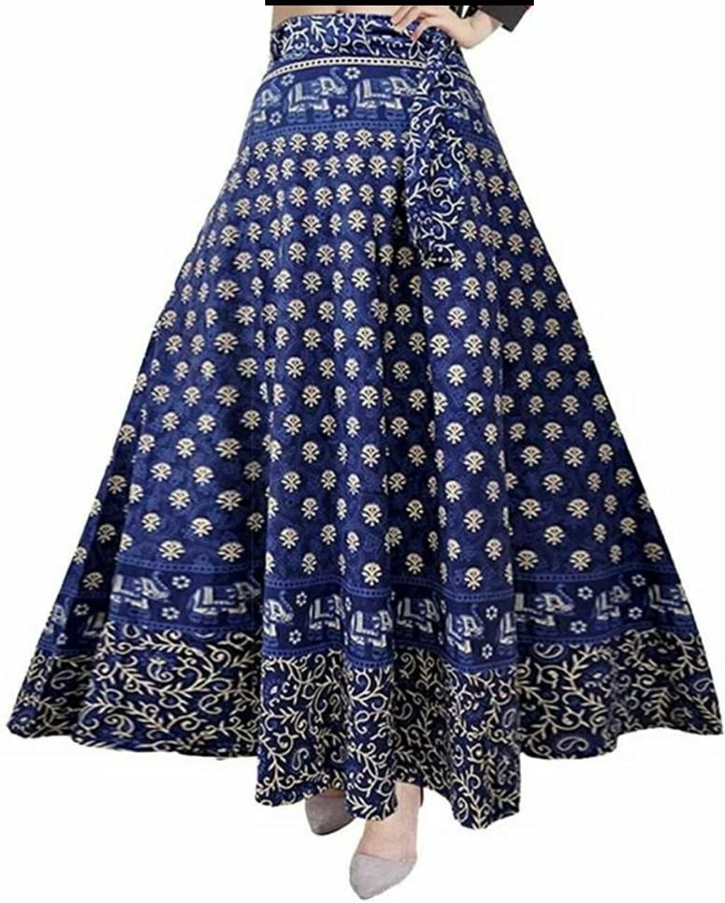 Women's Cotton Jaipuri Sanganeri Print Fashion Skirt, Wrap Around, Maxi Skirt
Opens in a new window