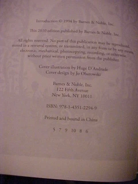 ALICE'S ADVENTURES IN WONDERLAND,  OTHER STORIES by CARROLL (2010 Barnes Noble - Image 4 of 4