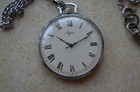 Vintage LUCH OPEN FACE 1970"S POCKET WATCH USSR Soviet 23 Jewels SERVICED #33
