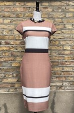 River Island Cream Black Mink Block Dress Size UK16