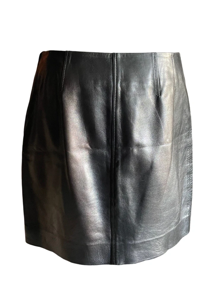 Mujer Gucci Falda Cuero Negro Talla 40 Tom Ford 1998 Vintage Foto 4 de 4