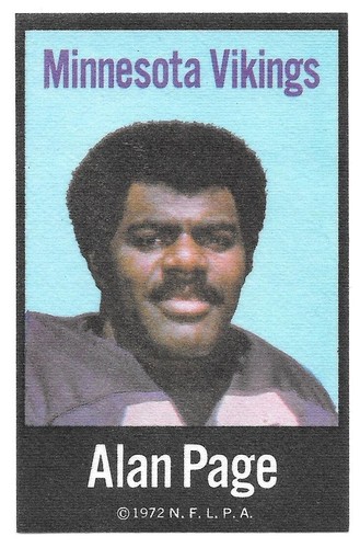 ALAN PAGE 1972 NFLPA STOFF TUCH BÜGELBILDER 28 MINNESOTA VIKINGS NOTRE DAME IRISCH - Bild 1 von 3