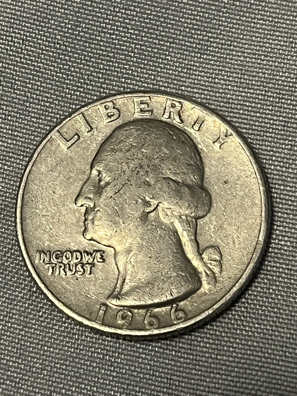 1966 Quarter with rim error, no mint mark, and unique error on reverse