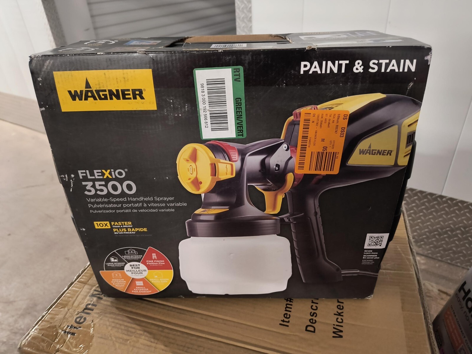 Wagner Flexio 3500 Electric Handheld HVLP Paint Sprayer USED