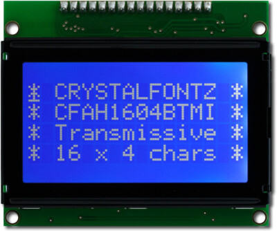 LCD Display Charakter 1604 16x4 backlight weiß - Display: STN negativ blau