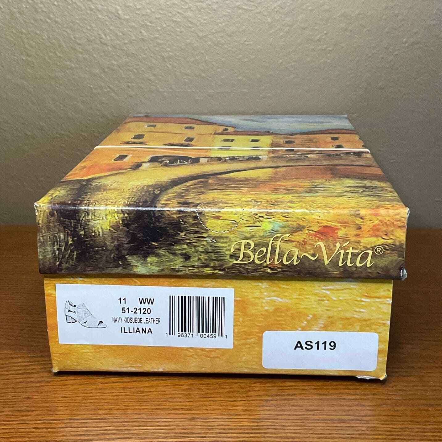 Bella Vita Women's Illiana Block Heeled Sandals Navy Bule Size 11 WW eBay