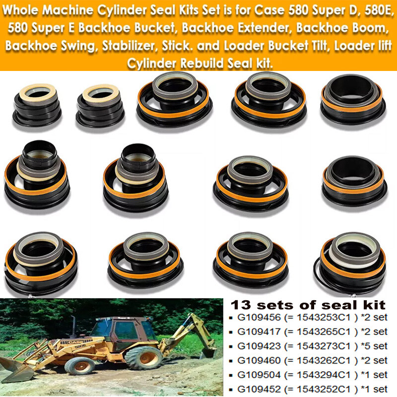 Hydraulic Cylinder Seal Kit for Case 580E/580SE/580SD/580B Backhoe Whole Machine