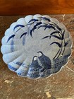 ARITA BLUE CHINESE QUAIL PLATE 12 1/4" round Scalloped Gold color trim