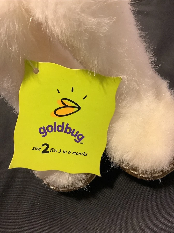 NUEVO CON ETIQUETAS Goldbug Talla 2 Botas de Bebé Peludas Blancas Talla 3-6 Meses Nuevas Foto 4 de 4