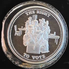 Right To Vote Johnson Matthey JM Mint 15th Amendment-0.999 Silver 1 Oz Art Coin