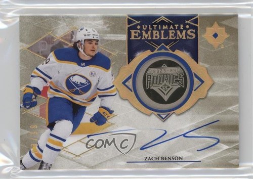 Zach Benson #UE-ZB — 2023 Upper Deck Ultimate Collection Emblems Auto Rookie hockey card