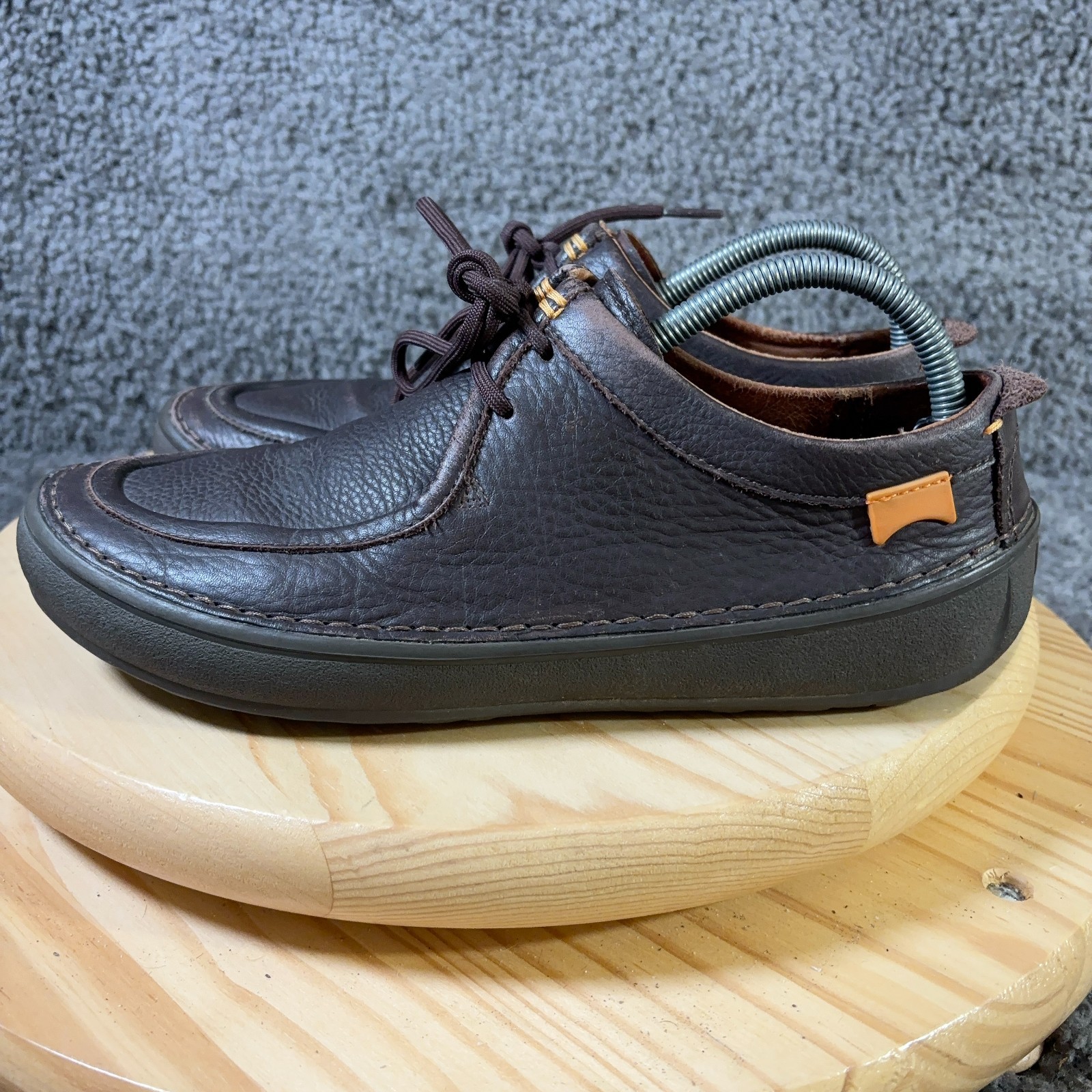 Moccasins Mens Size 8 Brown Leather 360 Stitching Casual