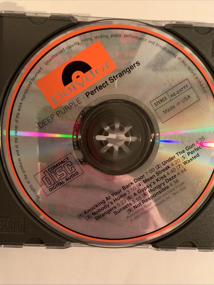 Deep Purple Perfect Strangers (CD, 1987 Polydor) Disc And Front Cover Only - Image 2 of 2
