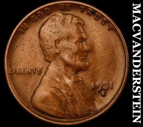 1931-S Lincoln Wheat Cent- Scarce Key Date- High Grade No Reserve #J4866