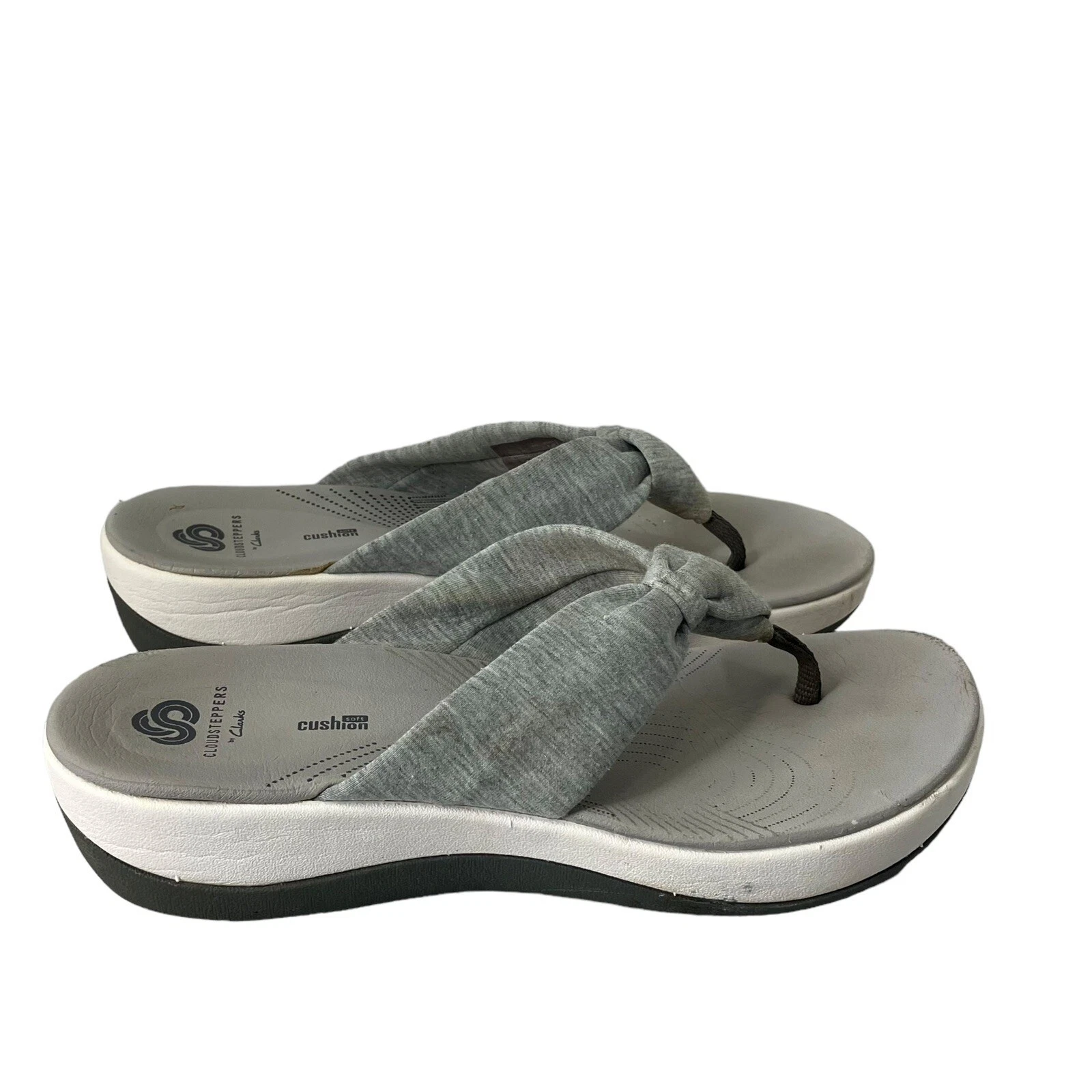 Sandali donna Cloudsteppers by Clarks grigi nodo perizoma taglia 9 comodi ammortizzati