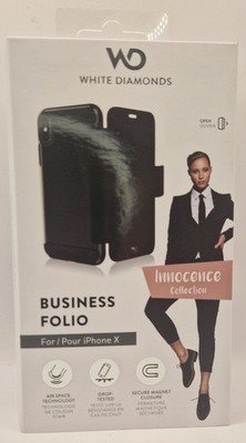 WHITE DIAMONDS Innocence Business Folio Hülle Cover Case Black Apple iPhone X