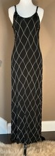 Banana Republic Black Gold Spaghetti Strap Maxi Dress