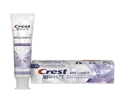 Crest 3D-White Fluoride Toothpaste Brilliance Vibrant Peppermint 2.4oz