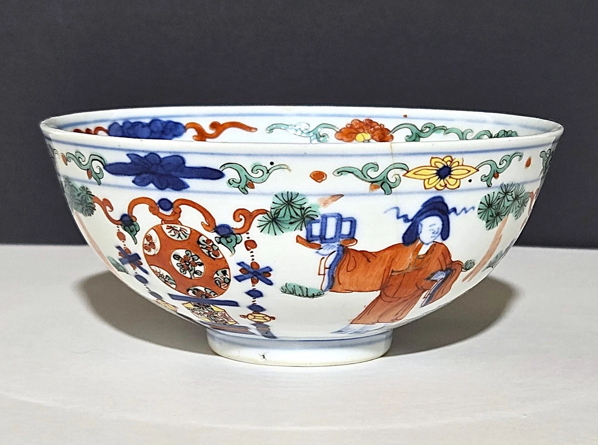 蓝色陶瓷中国古董碗| eBay