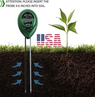 3 in 1 Digital PH Tester Sunlight Soil Moisture Meter Detector Plant Garden US..
