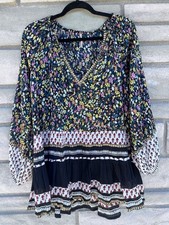 Free People Boho Flare Tunic Mini Dress Oversized XS