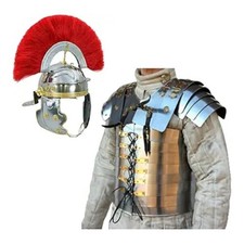 Roman Centurion Helmet , Mild Steel Lorica Segmentata with Imperial Gallic Helme