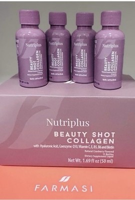 Nutriplus Beauty Shot Collagen Liquid 15 Bottles Cranberry Hyaluronic Acid CoQ10
