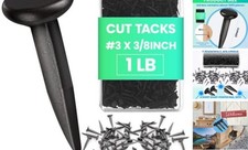 1lb Upholstery Carpet Tacks Bulk Black Furniture Tacks Box of 3 x 3/8inch