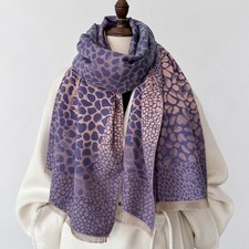 Women s Leopard Print Scarf Winter Warm Cashmere Feel Shawl Wrap