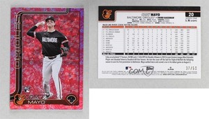 2025 Topps Series 1 Flowers /50 Coby Mayo #20 Rookie RC