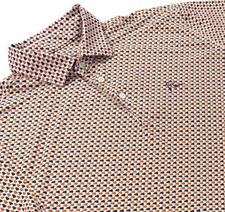Rhoback Men  s The Hill Print Performance Polo Size Large AOP Orange Purple