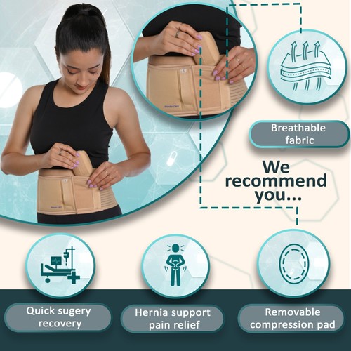 Umbilical Hernia Support Belt for Men & Women Abdominal Binder compression pad 0 - Picture 4 of 44