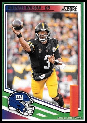 2025 Score Russell Wilson #30 Giants Base NFL Football Trading