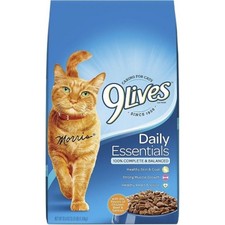 4x 9 Lives Daily Essentials Chicken Beef Salmon Dry Cat Food Pet Bulk Pack 3.15l