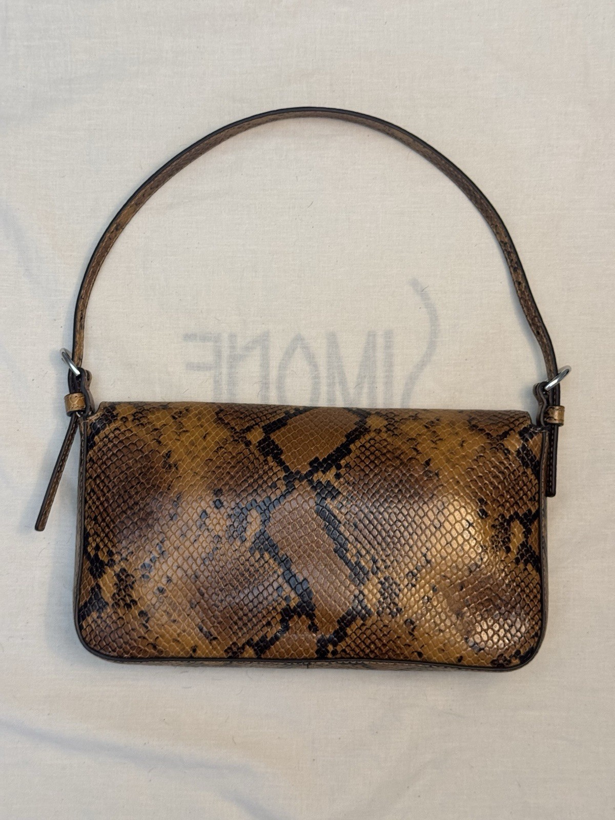 Staud HARLOW Python Embossed Leather Shoulder Bag… - image 3