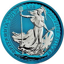 2019 Space Blue 1 oz UK Silver Britannia £2 Coin | Space Metals | 500 Mintage