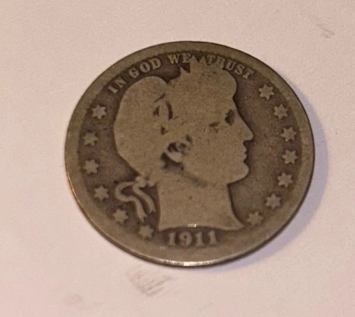 1911-P Barber Quarter - Good (G)
