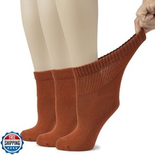 Hugh Ugoli Women's Cotton Diabetic Ankle Socks, Wide, Loose and Stretchy, Sea