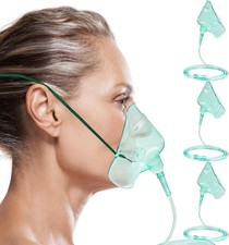 3 Pack Oxygen Masks for Face Adult, L Size Oxygen Mask with 6.6' Ft Tubing and A
