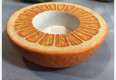Orange Slice Candle Holder Tea Light by Party Lite Half 4 Inch Summer Fruit