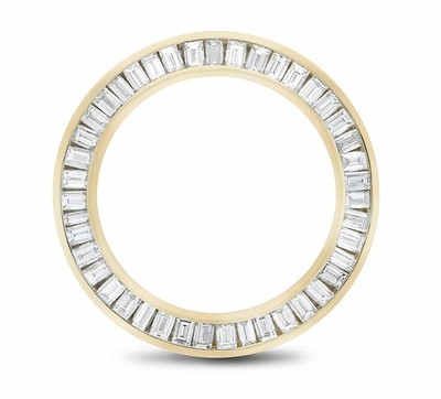 LADIES 1.75CT BAGUETTE NATURAL DIAMOND BEZEL 14KY FOR ROLEX 26MM DATEJUST, PRES