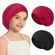 2Pcs Kids Bonnets for Girls Boys Silk Satin Lined Bonnet One Size, Color 03